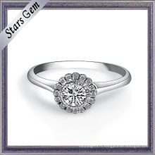 Bague femme en argent sterling 925 avec zircon blanc